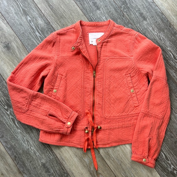 Anthropologie Joyce Textured Moto Cotton Jacket size xs - Picture 7 of 13